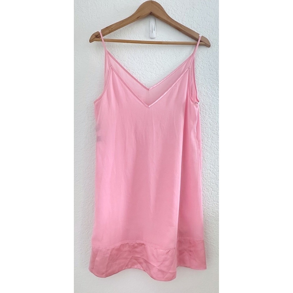 Vtg Y2K Valerie Stevens Barbie Coquette Slip Dress Nightie Pink Sheer Chiffon M